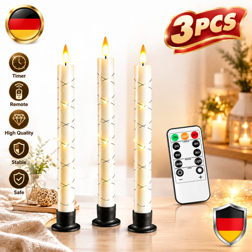 Led kerzen stumpenkerzen - stumpenkerzen, 3er