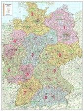 Postleitzahlenkarte Deutschland als Poster | 2021 | deutsch