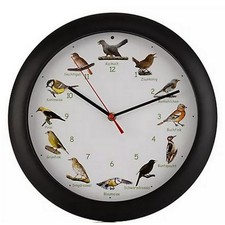 Vogelstimmen-Wanduhr mit 12