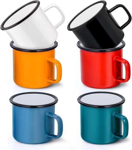 Emaille tasse 6er set - emaille, 6er-set