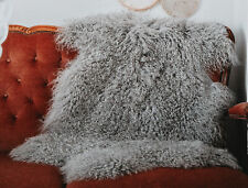 LIRA Deko echtes Lammfell Tibetfell Schaffell Teppich Läufer  110 cm HELLGRAU