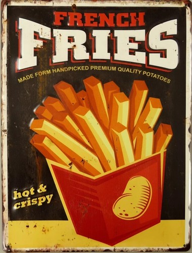 Blechschild french fries - blechschild, retro