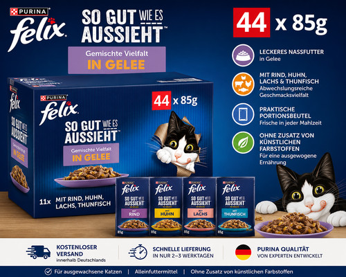 Felix nassfutter katze 85 - felix, 44