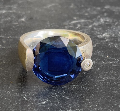 Designer ring blauer spinell - designer,