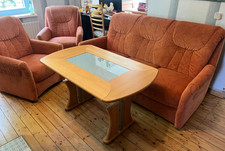 Couchgarnitur, 3-Sitzer, 2 Sessel, Wohnzimmertisch, Sitzgruppe, Sitzgarnitur