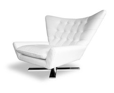 Drehbarer leder ohrensessel - drehbarer,