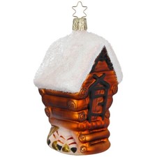 Hexenhaus, Hühnerhaus Baba Jaga, Märchen Christbaumschmuck 12cm Inge-Glas Manufa