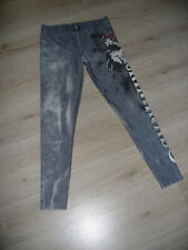 Stretch-Leggings Hose Gr. S/M (38/40) von MAFIA & CRIME / Grau
