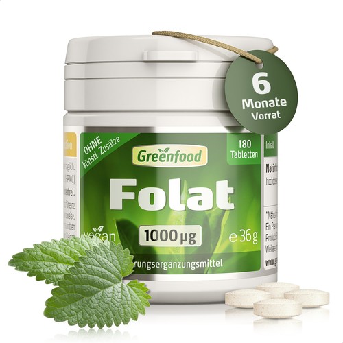 Greenfood folat 1000 - 1000, µg