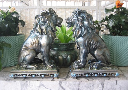 Löwen statuen gartenfiguren - lÖwen-statuen,