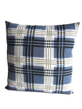 Kissenhülle kariert blau