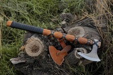 Handgeschmiedete Wikinger Axt Ragnar Jagdaxt Kohlenstoffstahl mit Palisandergrif