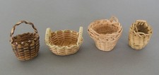 Korb Weidenkorb 4 Stück Krippe ca. 2 cm- 3,5  cm hoch o. Henkel Verarbeitung ZS9