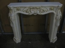 Barock Kaminverkleidung " cremeweiß mit gold" Kaminumrandung  Kamin Breite115cm