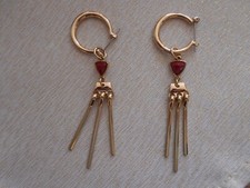  Luxus Edel Ohrringe/Ohrhänger/Creolen Gold mit Splitter Stein NEU