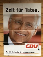 CDU Wahlplakat 2002 Stoiber ‚Zeit für Taten’ ORIGINALDRUCK DinA1