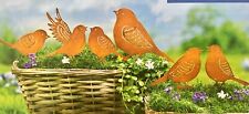 Gartenstecker 6 Vögel NEU aus Metall in rost - braun Spatz