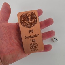 Kupferbarren 1 kg handgegossen