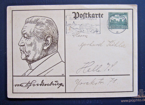 Hindenburg postkarte - ,postkarte,