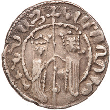 1226 - 1270 AD HETOUM I & ZABEL MITTELALTER ARMENIEN ARMENIEN SILBER STRASSENBAHN TAKVORIN