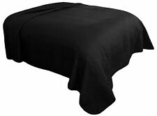 Tagesdecke Bettüberwurf Uni Schwarz Decke Sofaüberwurf 140 x 210cm 220 x 240cm