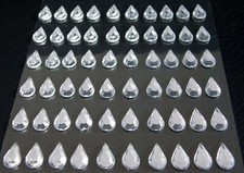 selbstklebende Schmucksteine/ Glitzersteine Tropfen 5 x 8 mm silber