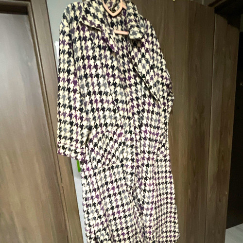 Damen mantel lang hahnentritt - damen,