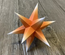 Motivstern aus dem Erzgebirge Orange/Weiß ca. 17cm Papierstern Dekoration (R1-52
