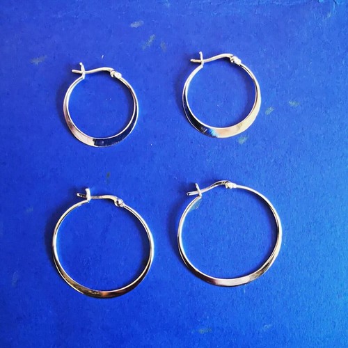 Trapez creolen aus silber - silber,