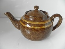 Kleine Teekanne  Tonkeramik Laufglasur Art Dèco 0,5 l
