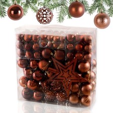 139er Weihnachtskugeln Kunststoff mit Baumspitz Weihnachtsdeko Tannenbaumkugel