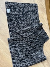 Moschino Herren Wolltuch Schal 100% Wolle Schwarz Grau