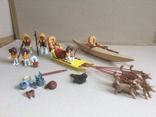 Playmobil Konvolut aus 3465 + 3466, Eskimos Kajak Schlittenhunde