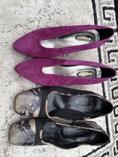 2x Vintage pumps Echt Leder 38 Barbarella + La Luna Italy  80iger