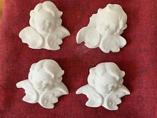 DIY 4 Gips Keramin Engel Köpfe Putten  zum Bemalen Basteln
