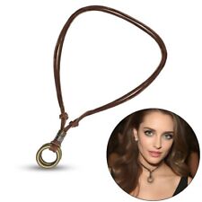 Lederkette Halskette Surfer Style Herren Männer Damen mit Ringen Vintage O Ring