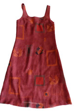 La Rochelle Kleid mit Futter Ärmellos Gr. ca. 40 rot mehrfarbig