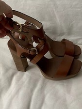 Festival/ High Heel Sandale, Marc o Polo, Cognac, 39, Leder