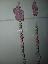 2 Dekoketten Zum Hängen Hängedeko Perlen Blumen Frühling Sommer Haustürdeko Deko