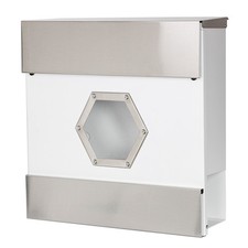 Wandbriefkasten Briefkasten Edelstahl BULLAUGE Briefkastenanlage Zeitungsfach