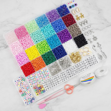 Perlen Set 4mm Armbänder Selber Machen DIY Schmuck Bastelset Farbige Glasperlen