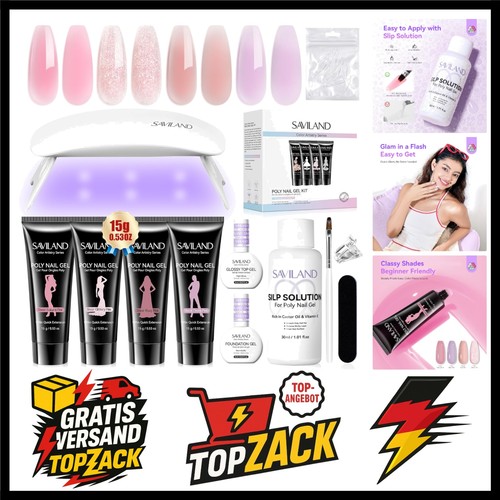 Saviland poly nagelgel set - set, 4