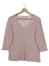 PER UNA Damen Top Rosa Spitze Strick 3/4 Arm Gr. 46 XXL