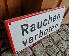 Altes emaille schild rauchen - emaille,
