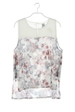 zebra Blusentop Bluse Top Vokuhila Print Keyhole L off-white multicolor