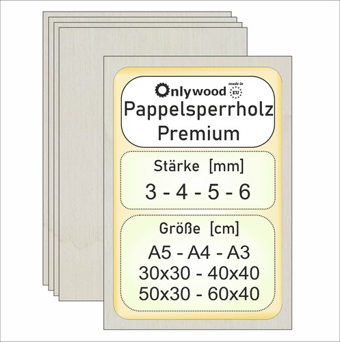 Pappelsperrholz 6mm - -3,4,5,6mm,