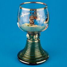 Römer Glas Andernach Rhein Weinglas 0,2l grün 14,2 cm Andenkenglas Goldrand