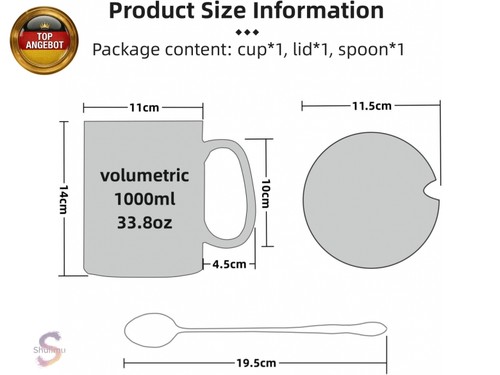 Große tasse 1000ml - 1000ml,, jumbo