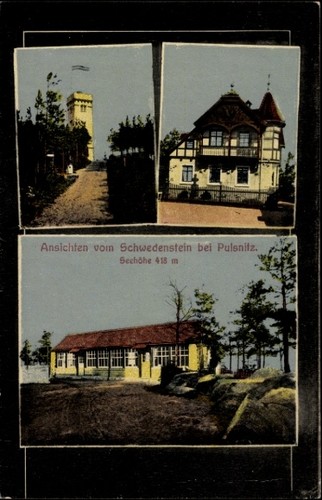 Schwedenstein bei pulsnitz - ak,