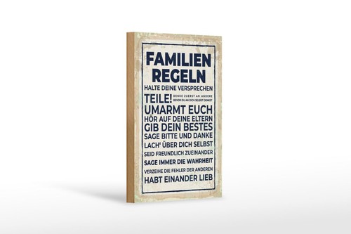 Holzschild familien regeln 3 - ,,